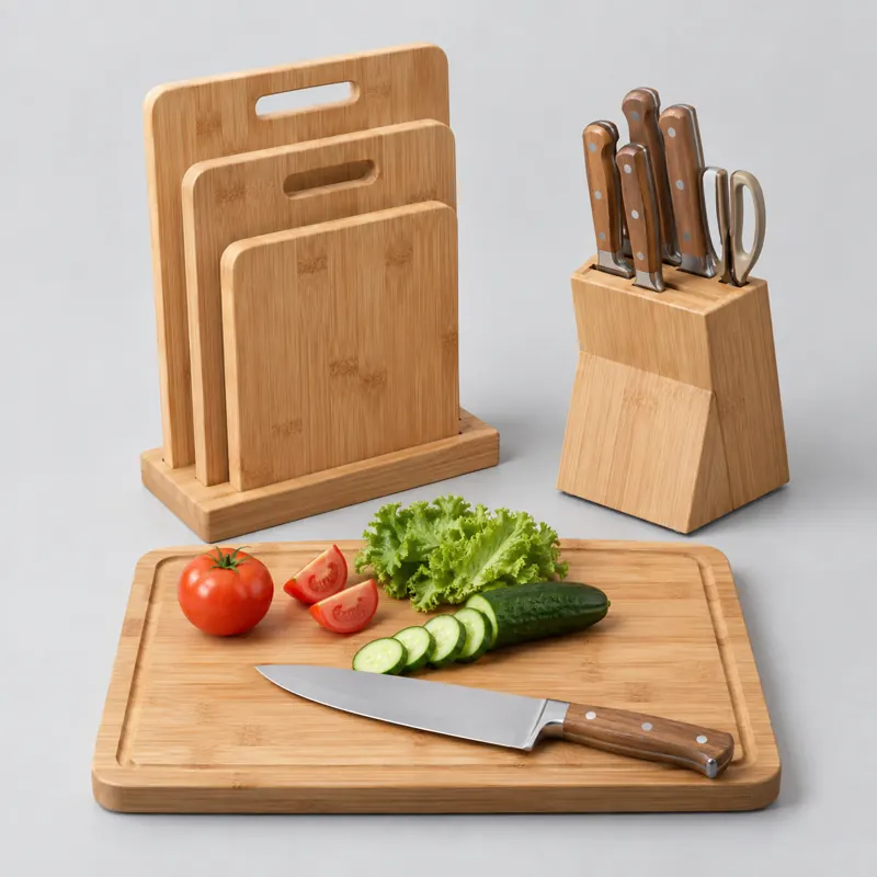 Cutting boards and knives — Similar product shown